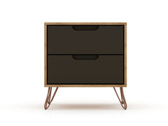 Rockefeller 2.0 Nightstand in Nature and Textured Grey - Ornate Home