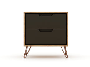 Rockefeller 2.0 Nightstand in Nature and Textured Grey - Ornate Home