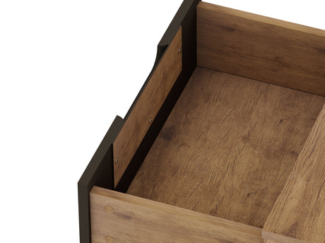 Rockefeller 2.0 Nightstand in Nature and Textured Grey - Ornate Home