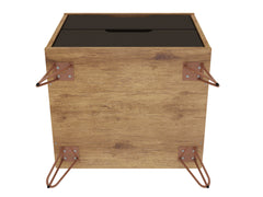 Rockefeller 2.0 Nightstand in Nature and Textured Grey - Ornate Home