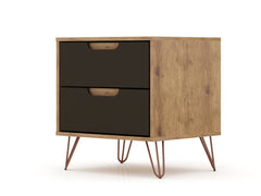 Rockefeller 2.0 Nightstand in Nature and Textured Grey - Ornate Home