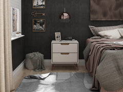 Rockefeller 2.0 Nightstand in Off White and Nature - Ornate Home