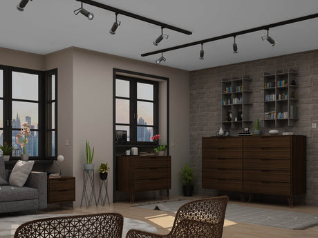 Rockefeller 3-Piece Brown Dresser and Nightstand Set - Ornate Home