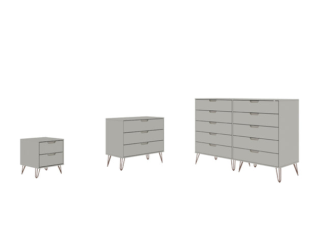 Rockefeller 3-Piece Off White Dresser and Nightstand Set - Ornate Home