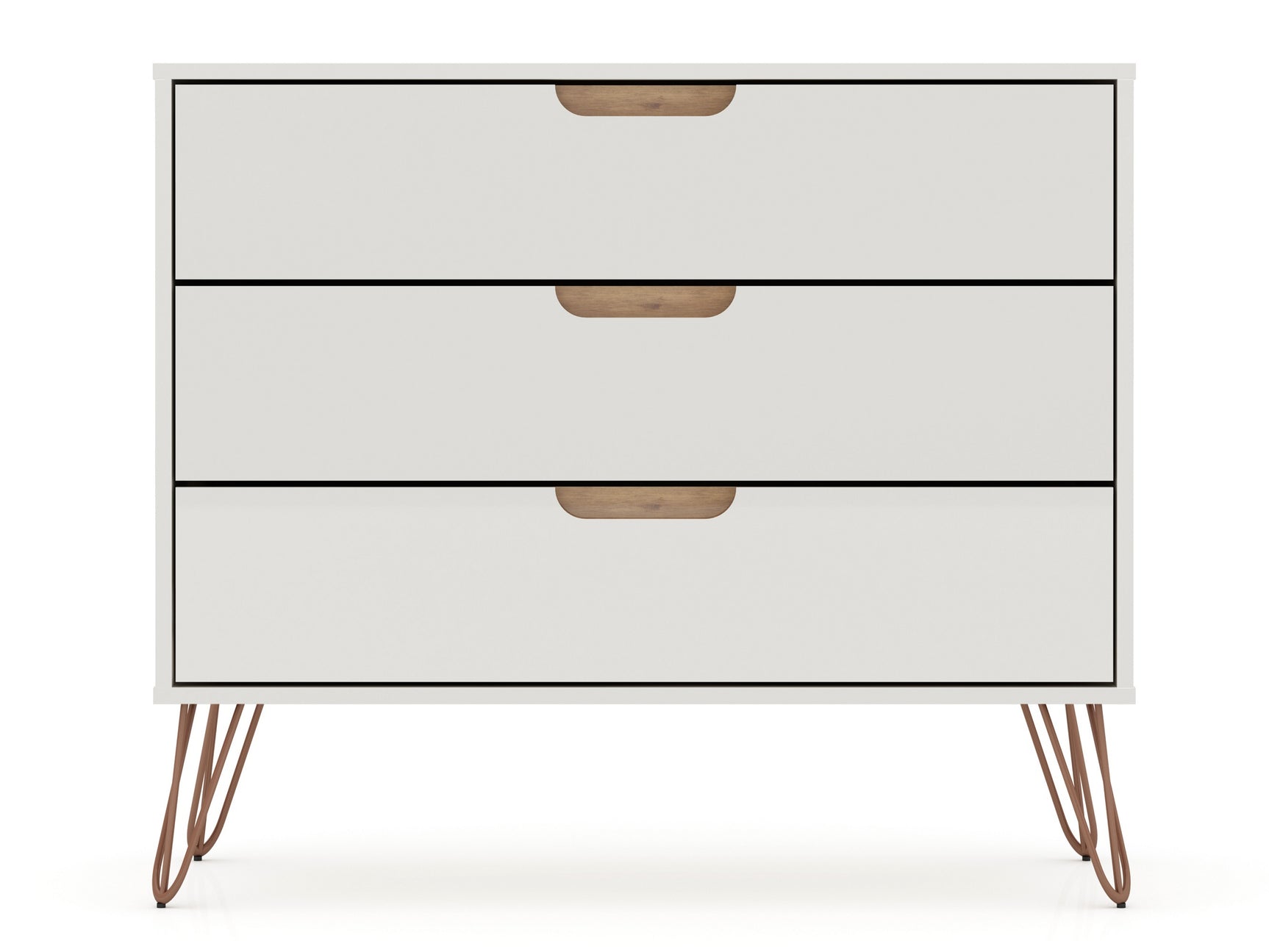 Rockefeller 3-Piece Off White and Nature Dresser and Nightstand Set - Ornate Home