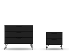 Rockefeller Dresser and Nightstand Set in Black - Ornate Home