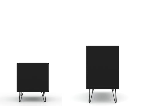 Rockefeller Dresser and Nightstand Set in Black - Ornate Home