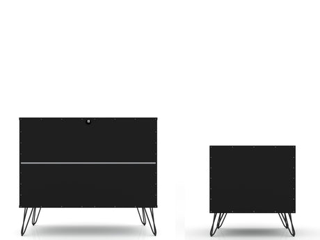 Rockefeller Dresser and Nightstand Set in Black - Ornate Home