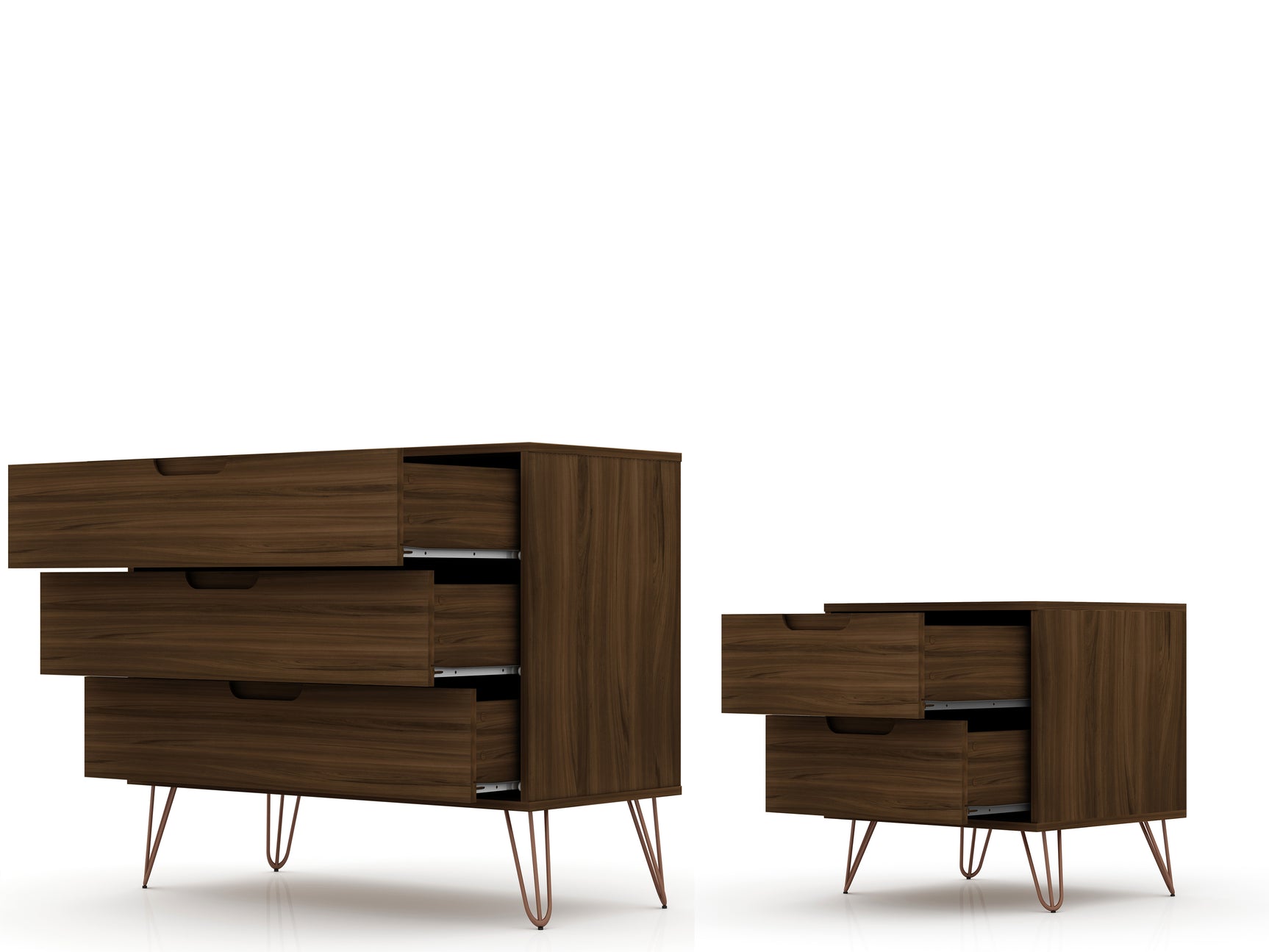 Rockefeller Dresser and Nightstand Set in Brown - Ornate Home