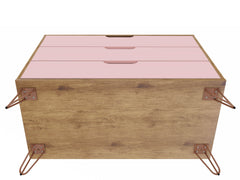 Rockefeller Dresser and Nightstand Set in Nature and Rose Pink - Ornate Home