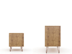 Rockefeller Dresser and Nightstand Set in Nature and Textured Grey - Ornate Home