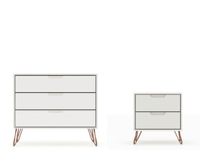 Rockefeller Dresser and Nightstand Set in Off White - Ornate Home