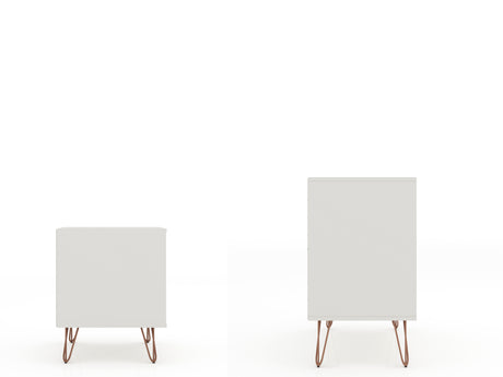 Rockefeller Dresser and Nightstand Set in Off White - Ornate Home