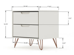 Rockefeller Dresser and Nightstand Set in Off White - Ornate Home