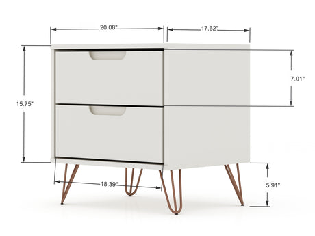 Rockefeller Dresser and Nightstand Set in Off White - Ornate Home