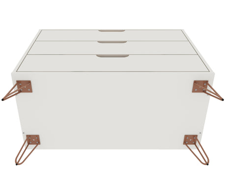 Rockefeller Dresser and Nightstand Set in Off White and Nature - Ornate Home