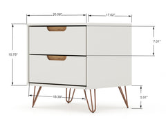 Rockefeller Dresser and Nightstand Set in Off White and Nature - Ornate Home