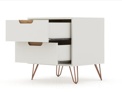 Rockefeller Dresser and Nightstand Set in Off White and Nature - Ornate Home