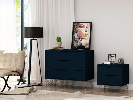Rockefeller Dresser and Nightstand Set in Tatiana Midnight Blue - Ornate Home