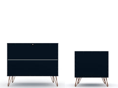 Rockefeller Dresser and Nightstand Set in Tatiana Midnight Blue - Ornate Home