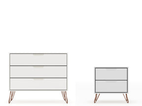 Rockefeller Dresser and Nightstand Set in White - Ornate Home