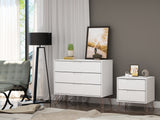 Rockefeller Dresser and Nightstand Set in White - Ornate Home
