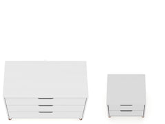 Rockefeller Dresser and Nightstand Set in White - Ornate Home