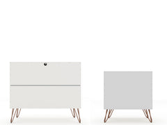 Rockefeller Dresser and Nightstand Set in White - Ornate Home