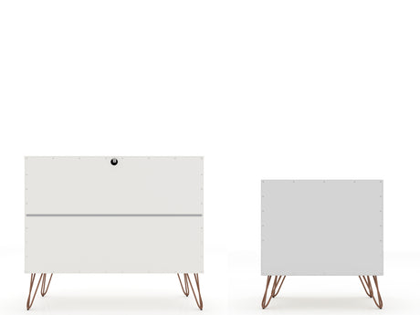 Rockefeller Dresser and Nightstand Set in White - Ornate Home