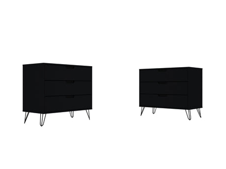 Rockefeller Dresser in Black (set of 2) - Ornate Home