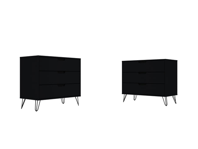 Rockefeller Dresser in Black (set of 2) - Ornate Home