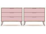 Rockefeller Dresser in Nature and Rose Pink (set of 2) - Ornate Home