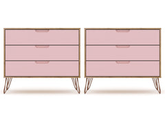 Rockefeller Dresser in Nature and Rose Pink (set of 2) - Ornate Home
