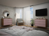 Rockefeller Dresser in Nature and Rose Pink (set of 2) - Ornate Home