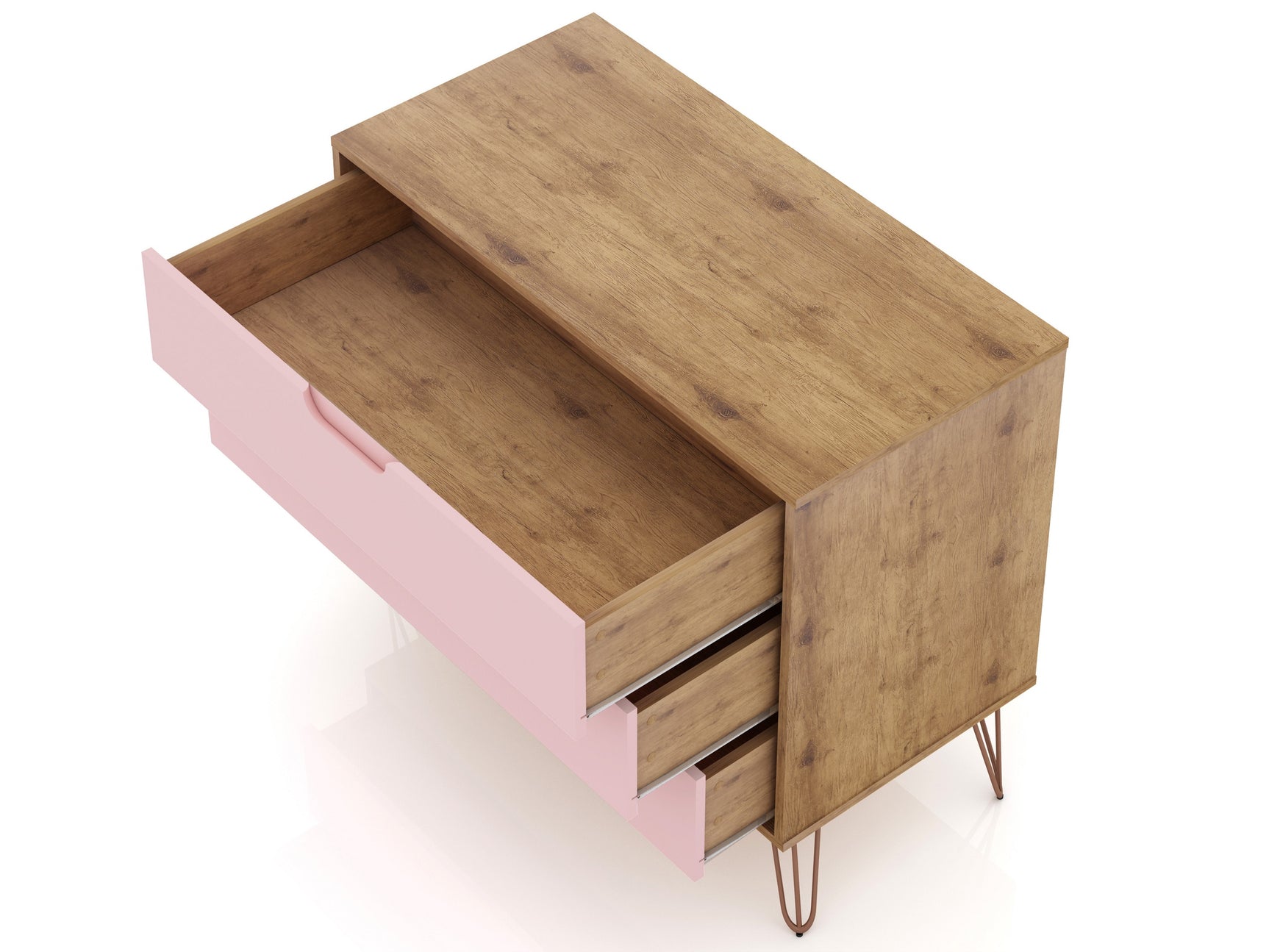 Rockefeller Dresser in Nature and Rose Pink (set of 2) - Ornate Home