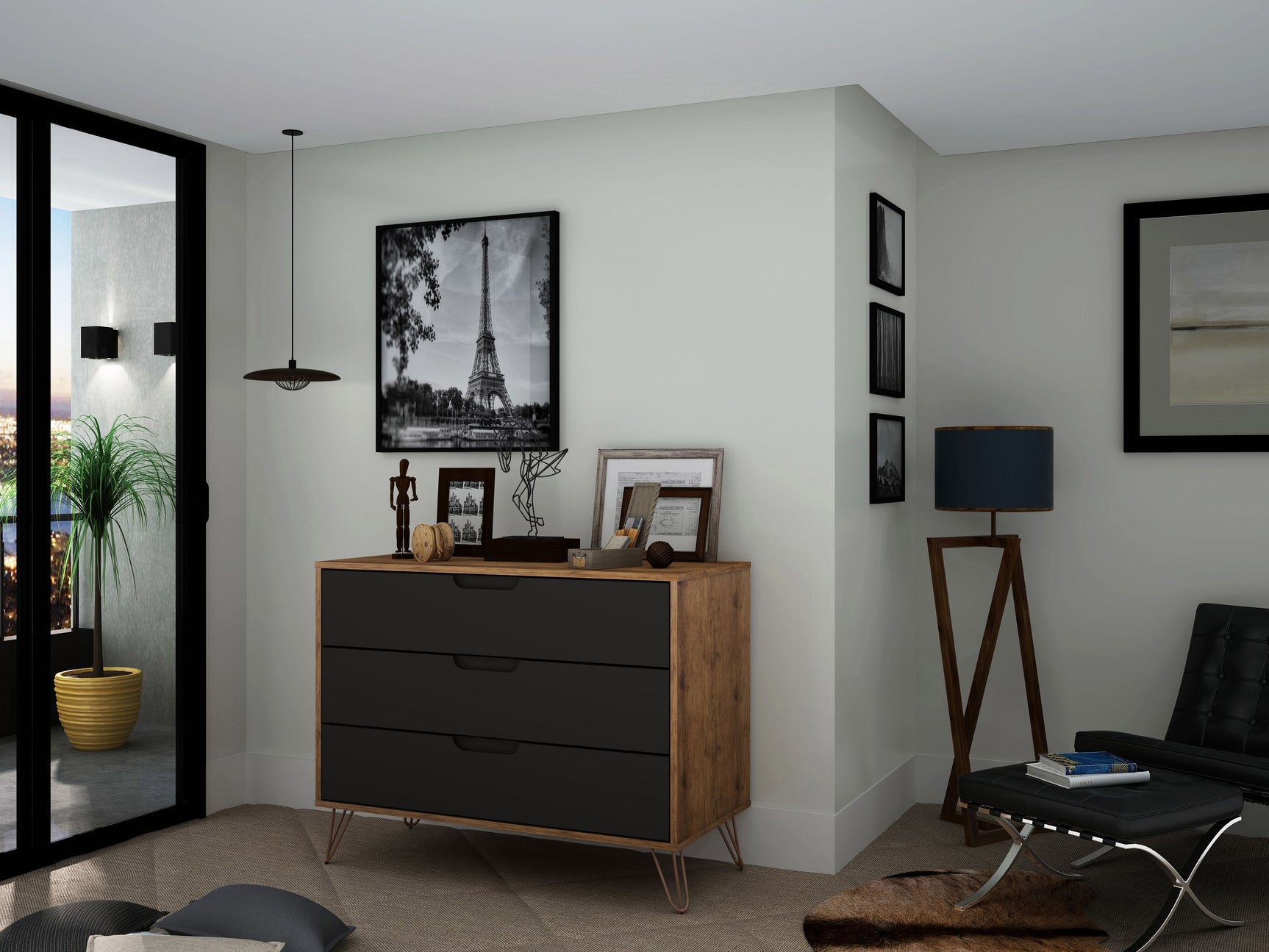 Rockefeller Dresser in Nature and Textured Grey - Ornate Home