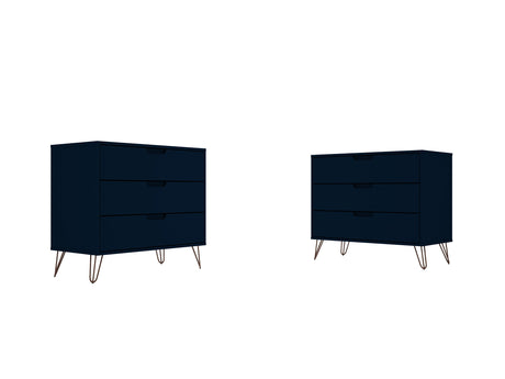 Rockefeller Dresser in Tatiana Midnight Blue (set of 2) - Ornate Home