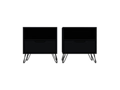 Rockefeller Nightstand 1.0 in Black (set of 2) - Ornate Home