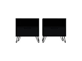 Rockefeller Nightstand 1.0 in Black (set of 2) - Ornate Home