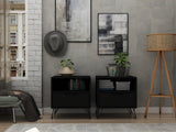 Rockefeller Nightstand 1.0 in Black (set of 2) - Ornate Home