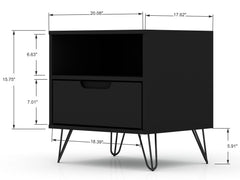 Rockefeller Nightstand 1.0 in Black (set of 2) - Ornate Home