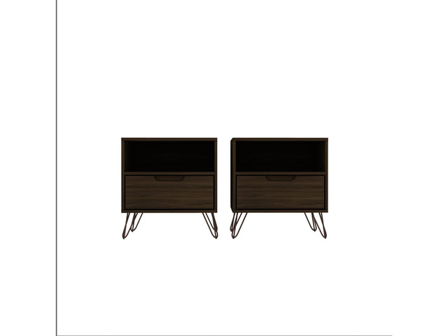 Rockefeller Nightstand 1.0 in Brown (set of 2) - Ornate Home