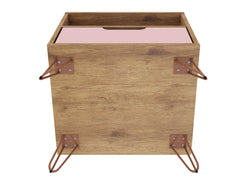 Rockefeller Nightstand 1.0 in Nature and Rose Pink (set of 2) - Ornate Home
