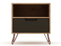 Rockefeller Nightstand 1.0 in Nature and Textured Grey (set of 2) - Ornate Home
