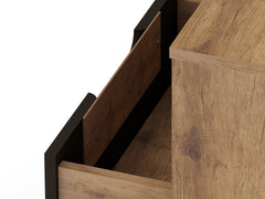 Rockefeller Nightstand 1.0 in Nature and Textured Grey (set of 2) - Ornate Home