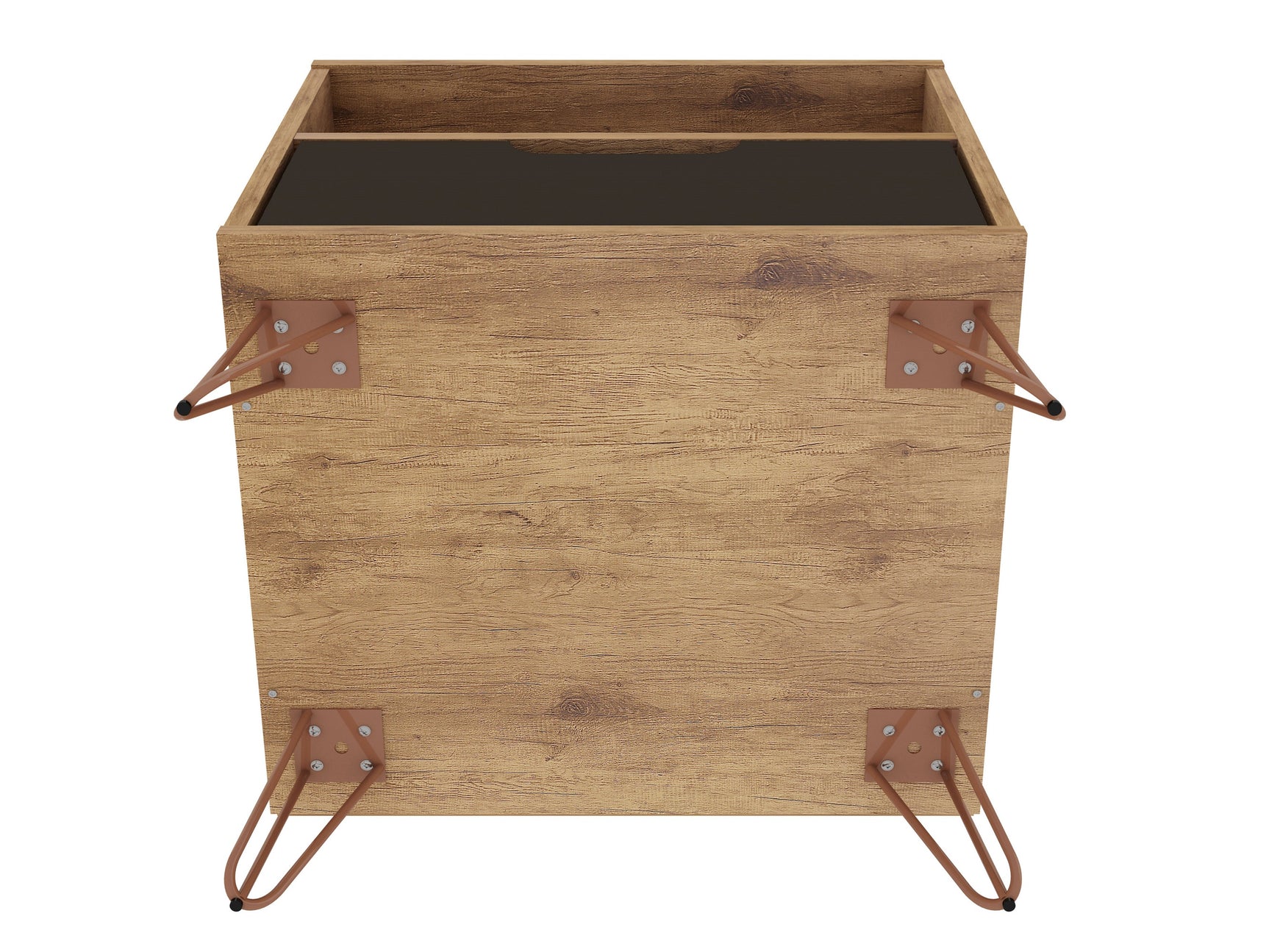 Rockefeller Nightstand 1.0 in Nature and Textured Grey (set of 2) - Ornate Home