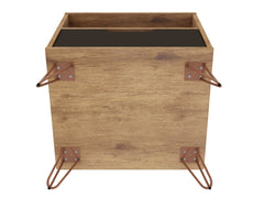 Rockefeller Nightstand 1.0 in Nature and Textured Grey (set of 2) - Ornate Home