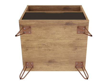 Rockefeller Nightstand 1.0 in Nature and Textured Grey (set of 2) - Ornate Home