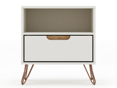 Rockefeller Nightstand 1.0 in Off White and Nature (set of 2) - Ornate Home