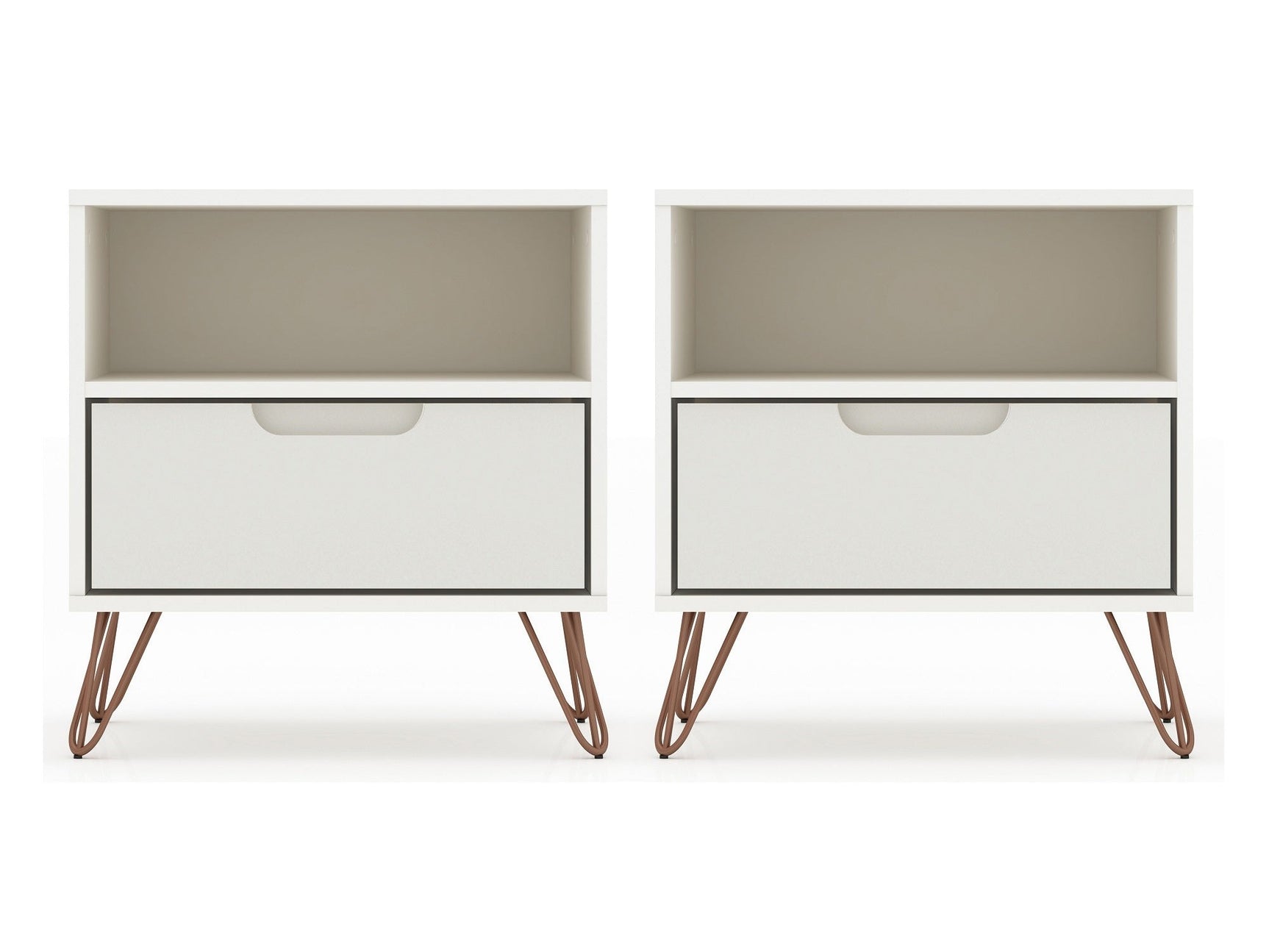 Rockefeller Nightstand 1.0 in Off White (set of 2) - Ornate Home